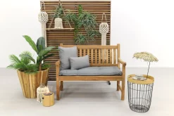 Teakhouten tuinbank Patrick - 120 cm. - voorgevormde rugleuning