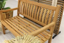 Teakhouten tuinbank Patrick - 120 cm. - voorgevormde rugleuning