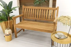 Teakhouten tuinbank Patrick - 120 cm. - voorgevormde rugleuning