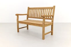 Teakhouten tuinbank Patrick - 120 cm. - voorgevormde rugleuning
