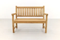 Teakhouten tuinbank Patrick - 120 cm. - voorgevormde rugleuning