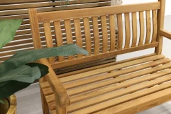 Teakhouten tuinbank Patrick - 120 cm. - voorgevormde rugleuning