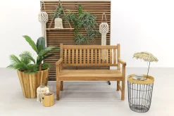 Teakhouten tuinbank Patrick - 120 cm. - voorgevormde rugleuning