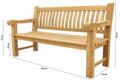 Teakhouten tuinbank Patrick XL - 166 cm.