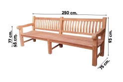 Teakhouten tuinbank Patrick XL - 250 cm.