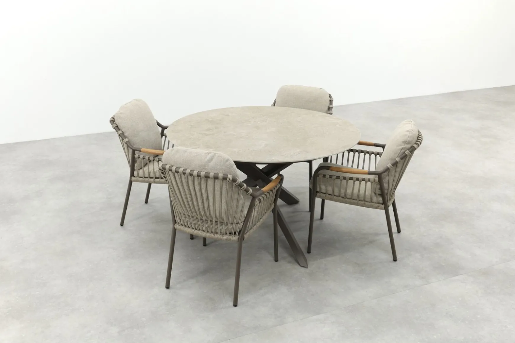 Tenerife/Prado 4-persoons ronde dining tuinset Ø130 cm. - Terre
