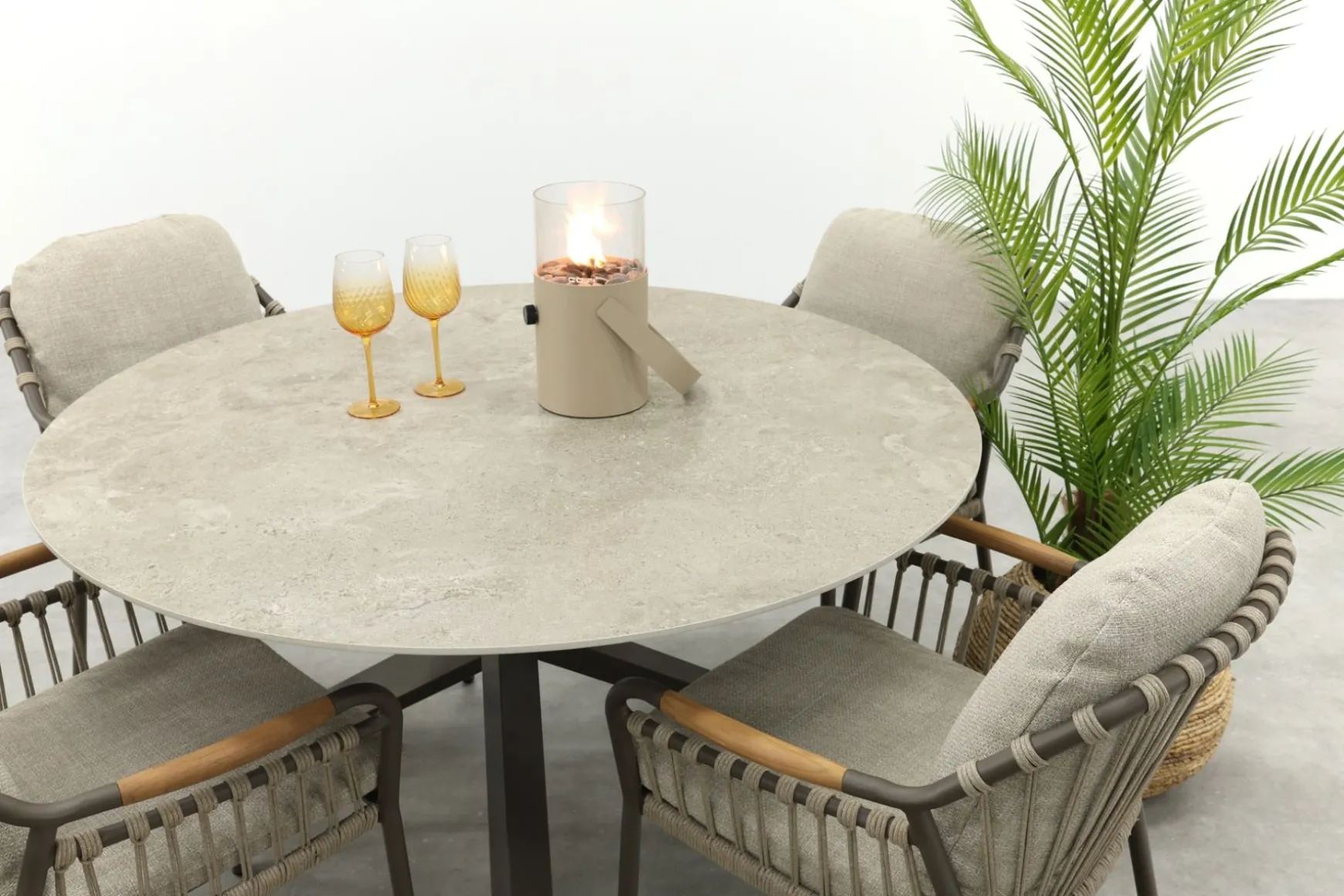 Tenerife/Prado 4-persoons ronde dining tuinset Ø130 cm. - Terre