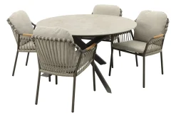 Tenerife/Prado 4-persoons ronde dining tuinset Ø130 cm. - Terre