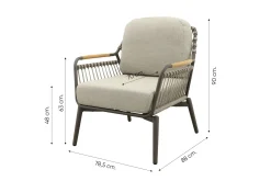 Tenerife rope loungestoel - Terre/Teak