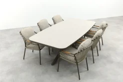 Tenerife/Soreno deens ovale tuinset voor 6 personen 240x110 cm. - Terre
