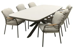Tenerife/Soreno deens ovale tuinset voor 6 personen 240x110 cm. - Terre