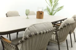 Tenerife/Soreno deens ovale tuinset voor 6 personen 240x110 cm. - Terre