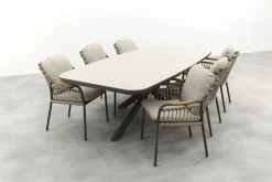 Tenerife/Soreno deens ovale tuinset voor 6 personen 240x110 cm. - Terre