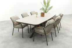 Tenerife/Soreno deens ovale tuinset voor 6 personen 240x110 cm. - Terre