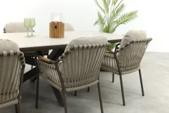 Tenerife/Soreno deens ovale tuinset voor 6 personen 240x110 cm. - Terre