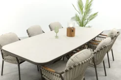 Tenerife/Soreno deens ovale tuinset voor 6 personen 240x110 cm. - Terre