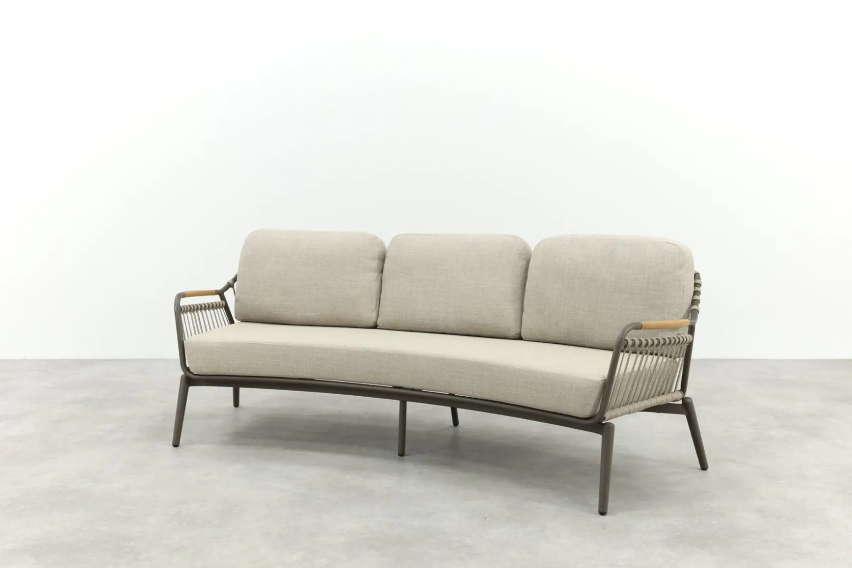 Tenerife 3-zits rope loungebank - Terre/Teak