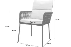 Teresa dining rope tuinstoel - Black