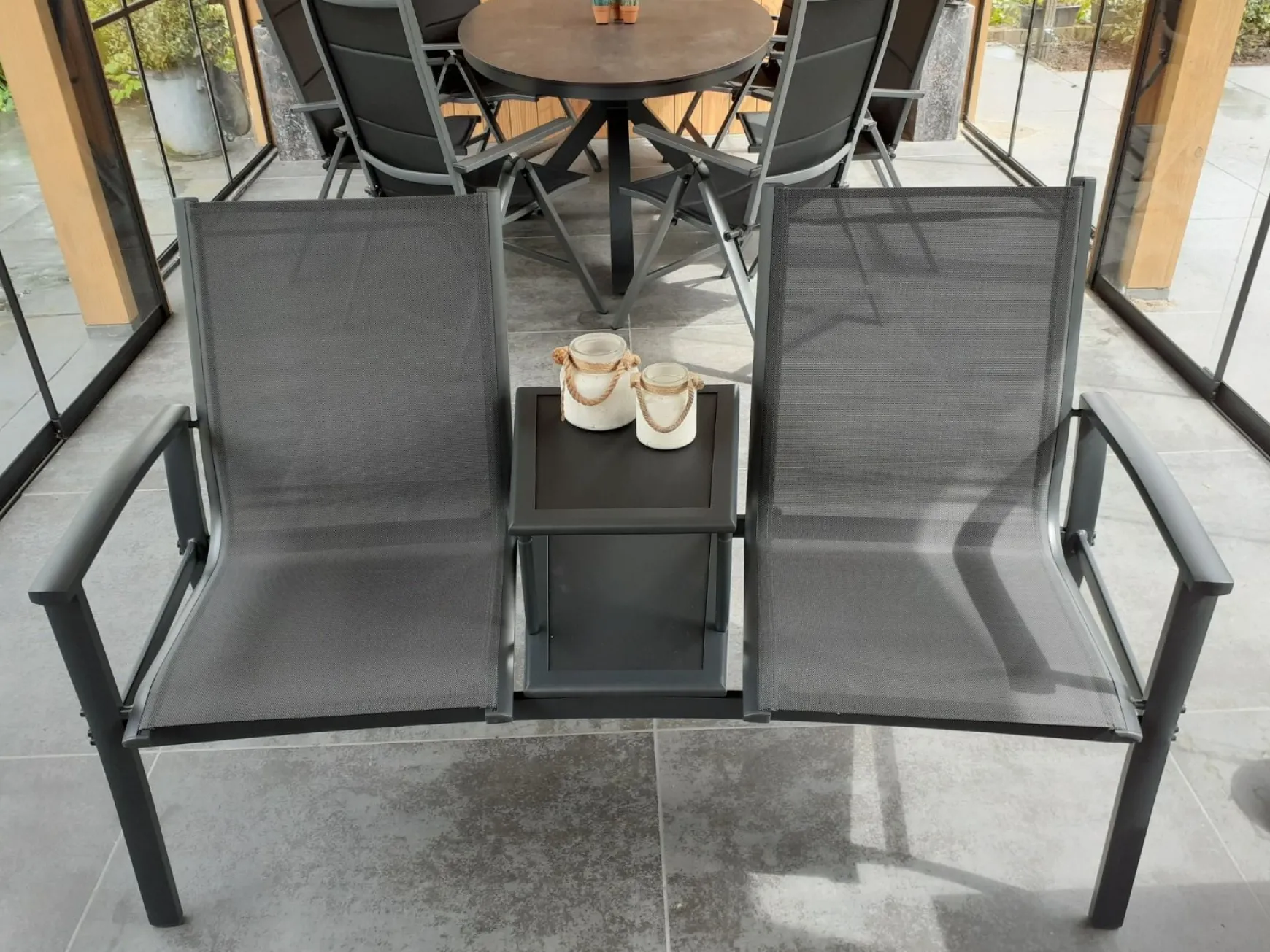 Tete-a-Tete aluminium tuinbank Felix - Antraciet