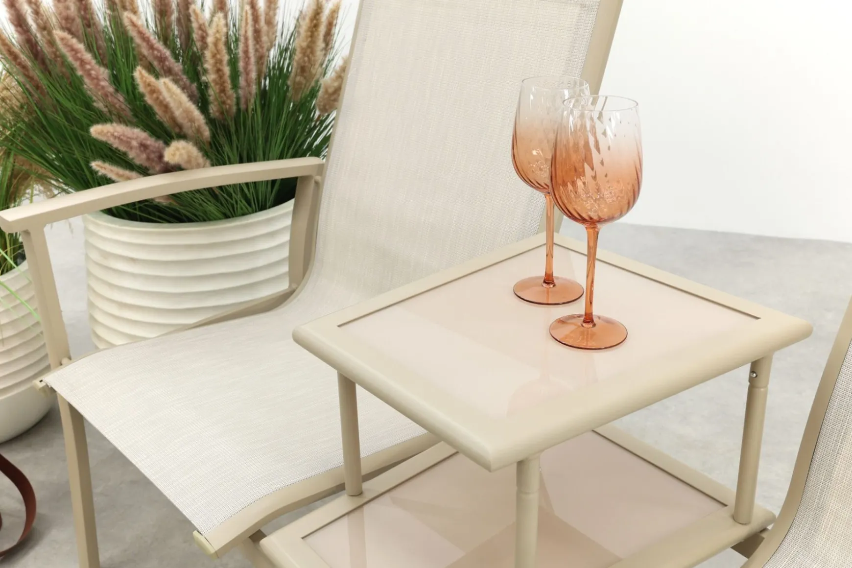 Tete-a-Tete aluminium tuinbank Felix - Latte/Beige