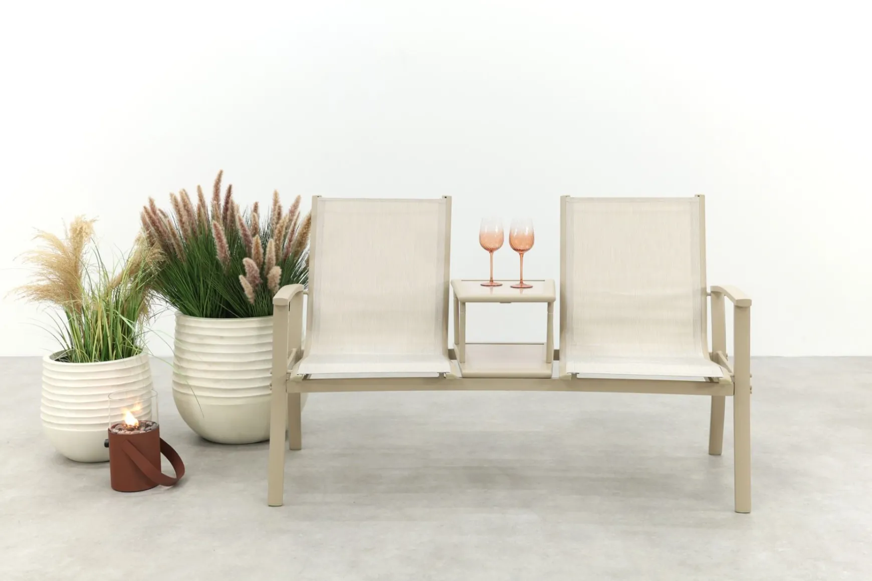 Tete-a-Tete aluminium tuinbank Felix - Latte/Beige