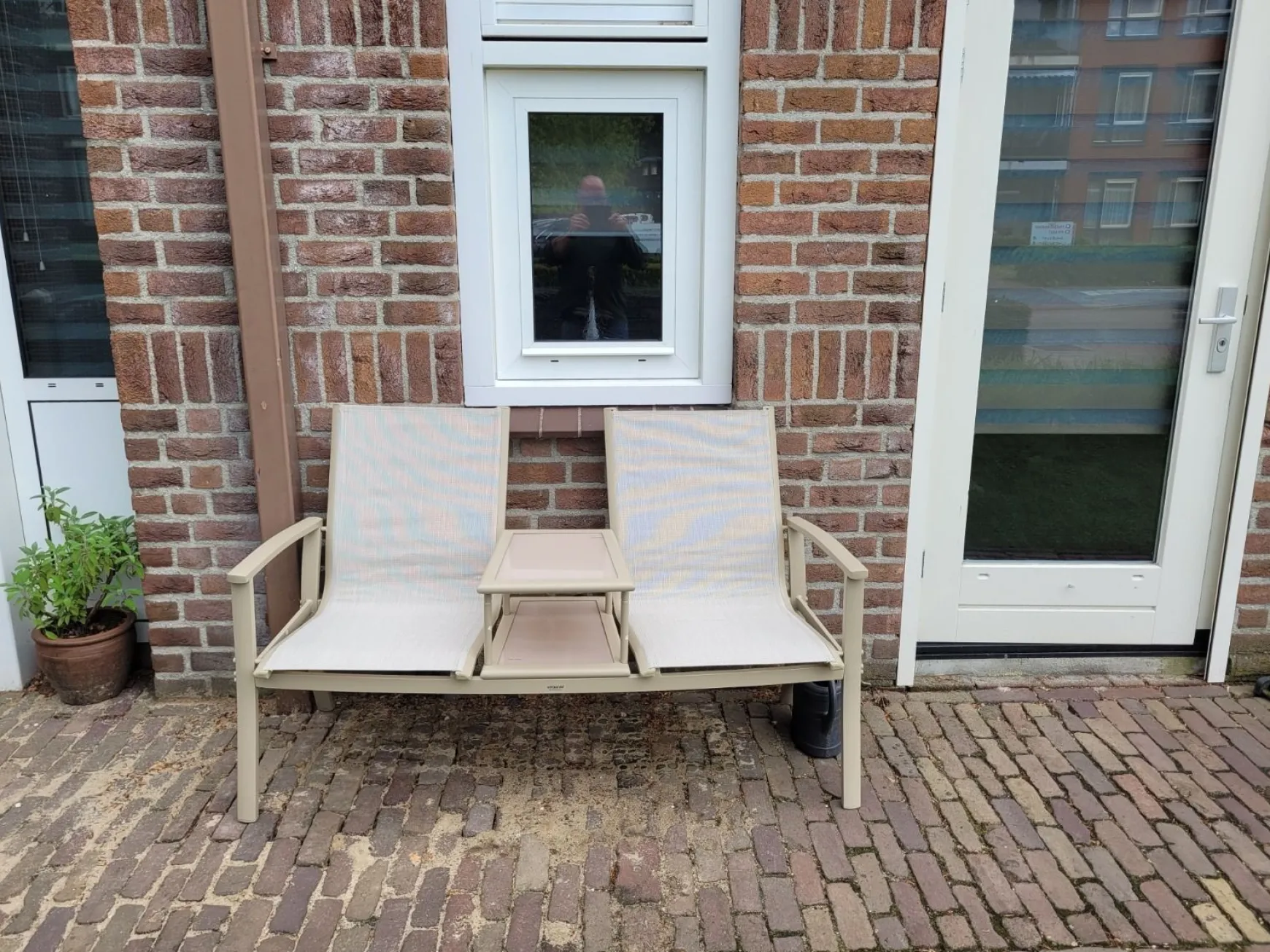 Tete-a-Tete aluminium tuinbank Felix - Latte/Beige
