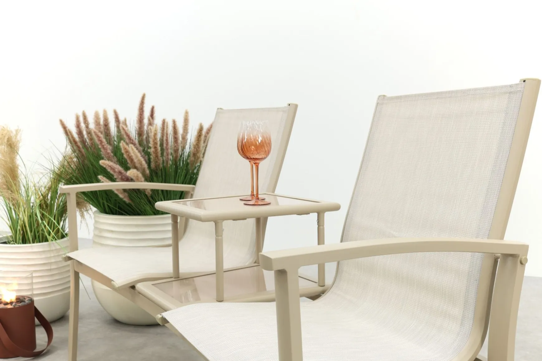 Tete-a-Tete aluminium tuinbank Felix - Latte/Beige
