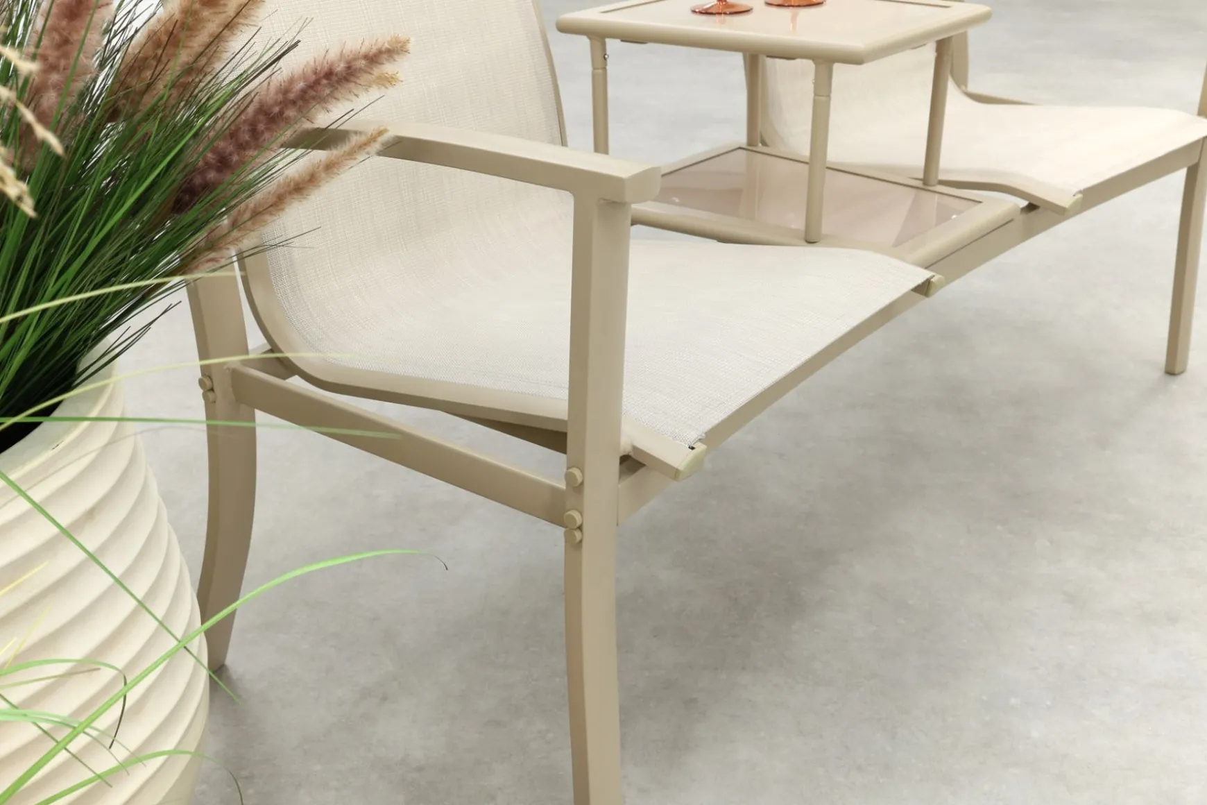 Tete-a-Tete aluminium tuinbank Felix - Latte/Beige