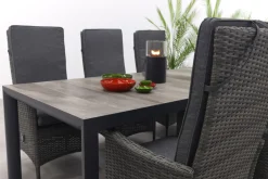Timber/Kings verstelbare tuinset antraciet - 220x100 cm.
