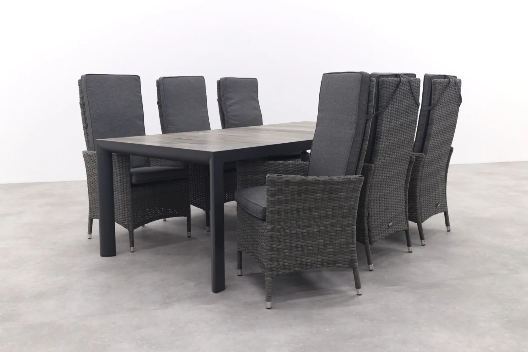 Timber/Kings verstelbare tuinset antraciet - 220x100 cm.