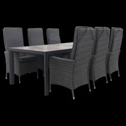 Timber/Kings verstelbare tuinset antraciet - 220x100 cm.