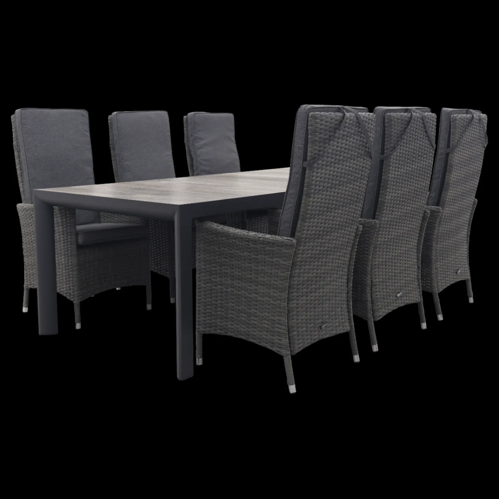 Timber/Kings verstelbare tuinset antraciet - 220x100 cm.