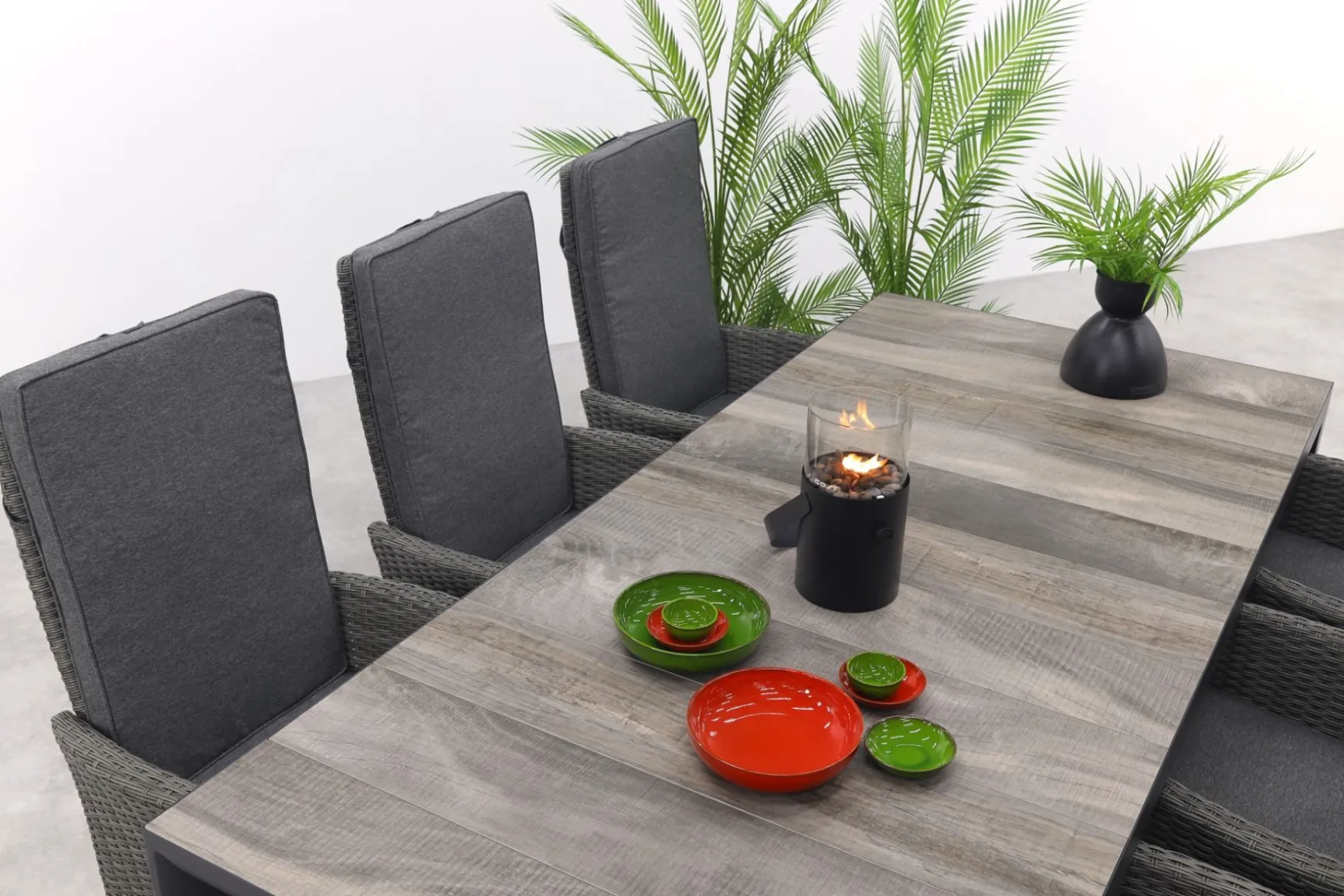 Timber/Kings verstelbare tuinset antraciet - 220x100 cm.