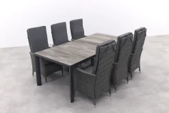 Timber/Kings verstelbare tuinset antraciet - 220x100 cm.