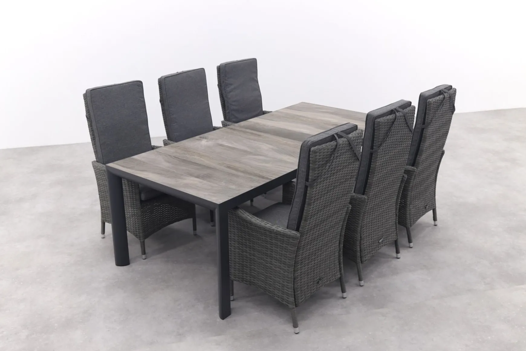 Timber/Kings verstelbare tuinset antraciet - 220x100 cm.