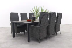 Timber/Kings verstelbare tuinset antraciet - 220x100 cm.