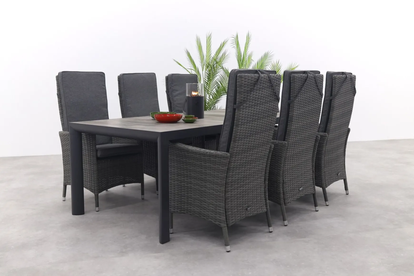 Timber/Kings verstelbare tuinset antraciet - 220x100 cm.
