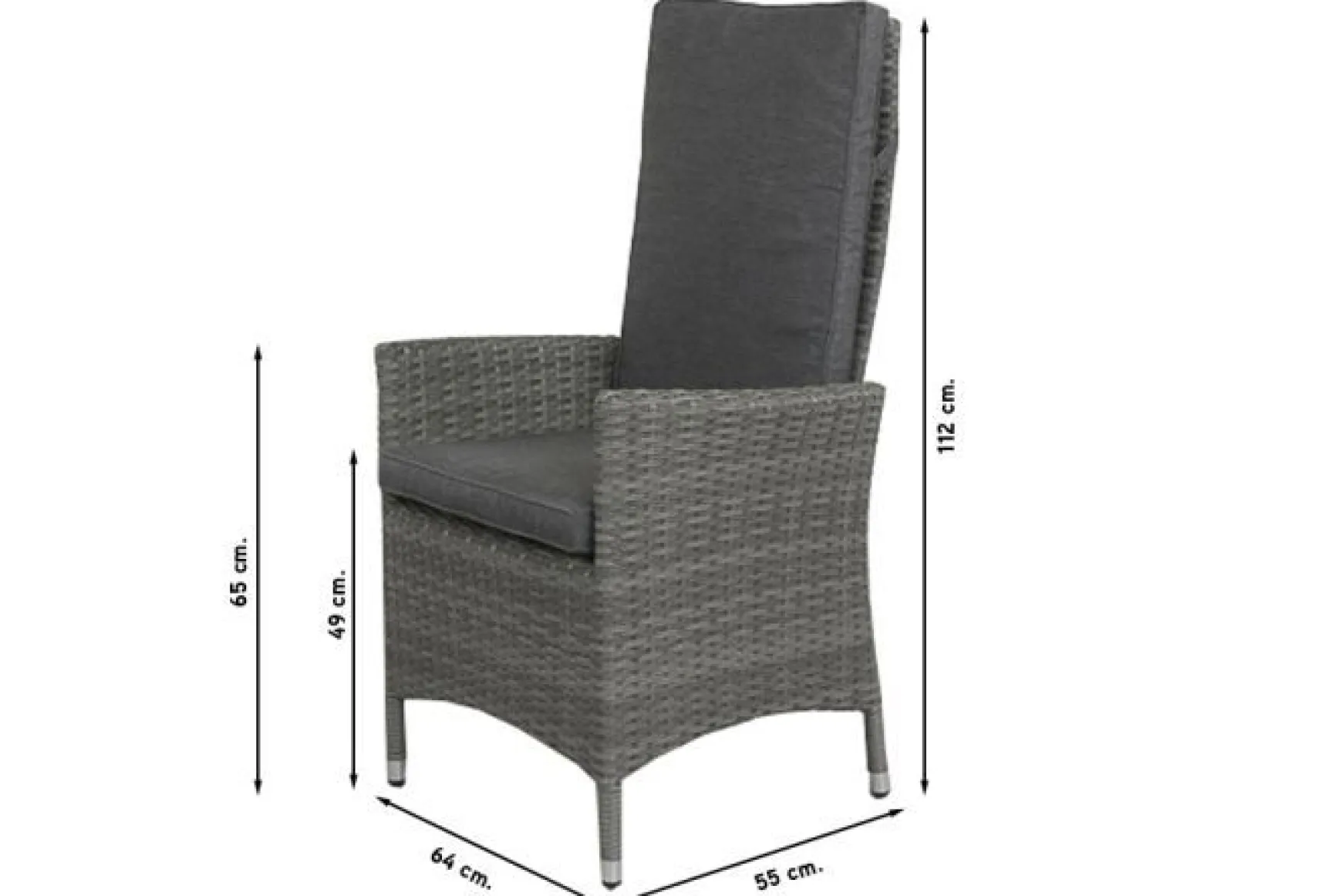 Timber/Kings verstelbare tuinset antraciet - 220x100 cm.