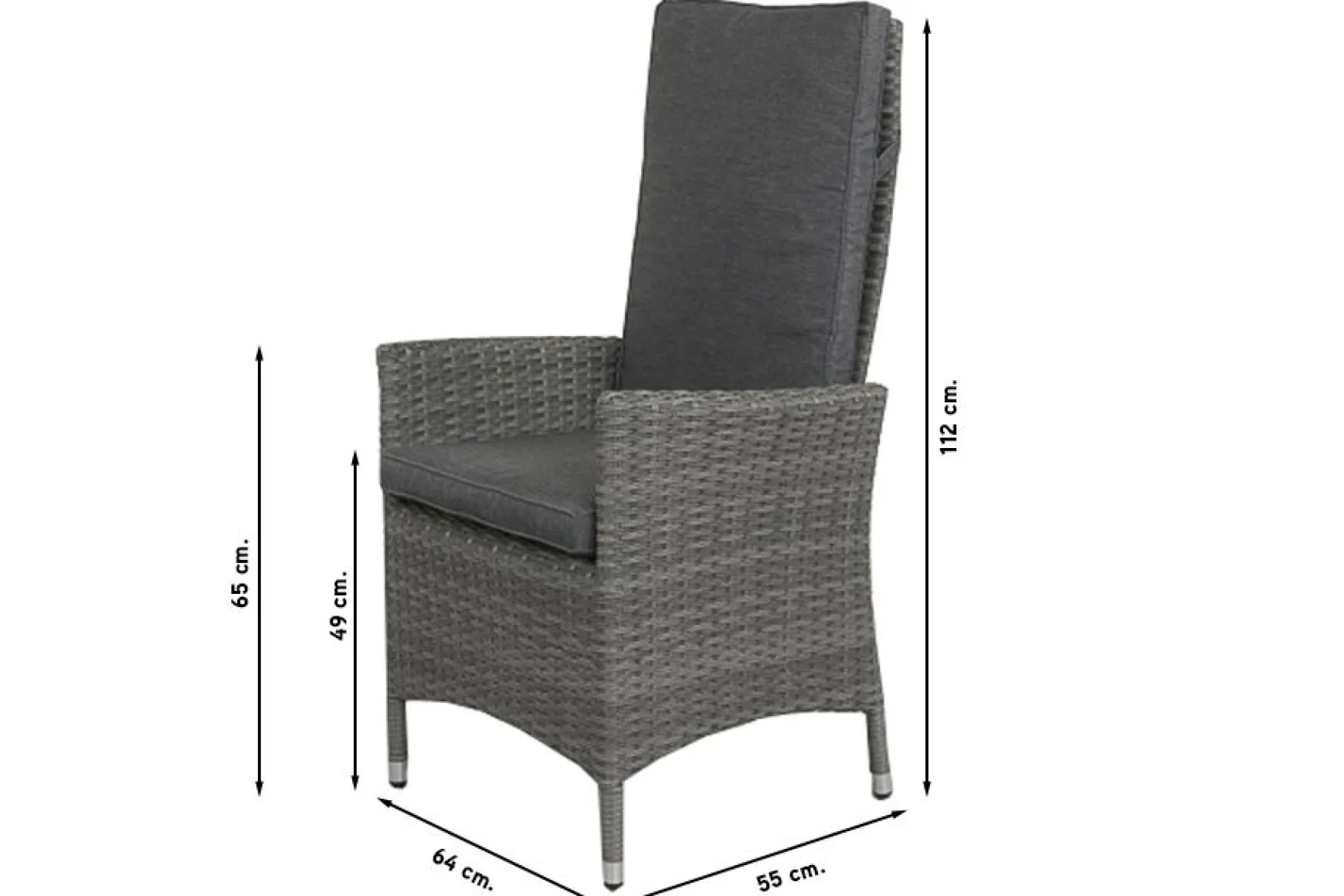 Timber organic grey/Alma 210 cm. tuinset - 7-delig verstelbaar