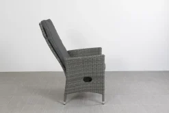 Timber wicker verstelbare tuinstoel - Organic grey