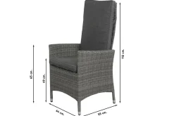 Timber wicker verstelbare tuinstoel - Organic grey