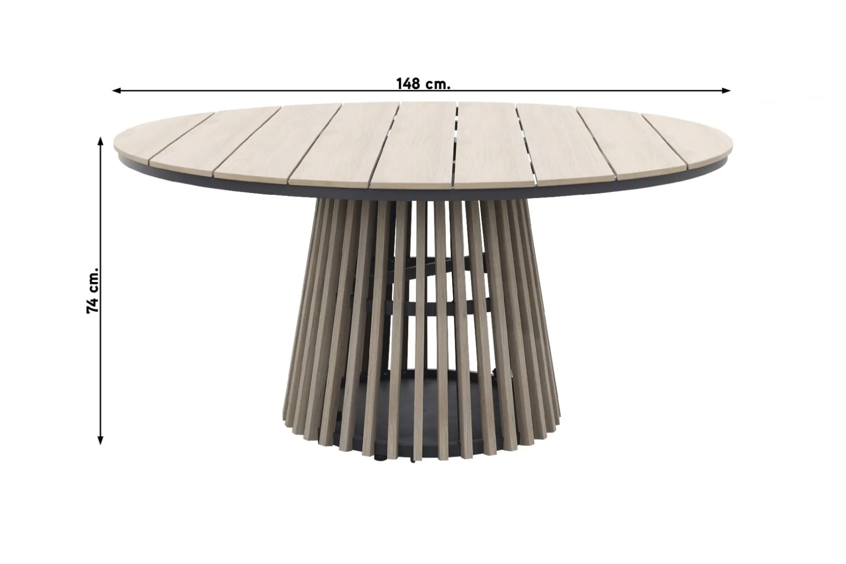 Trinxa ronde tuintafel Ø148 cm. - lichtgrijs