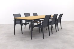 Utah/Alaska tuinset - teak/aluminium - antraciet -270x100 cm.
