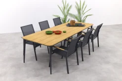 Utah/Alaska tuinset - teak/aluminium - antraciet -270x100 cm.