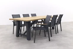 Utah/Keltex tuinset-teak/aluminium-antraciet-265x101 cm.