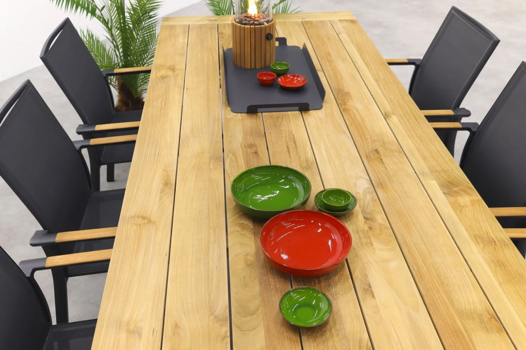 Utah/Keltex tuinset-teak/aluminium-antraciet-265x101 cm.