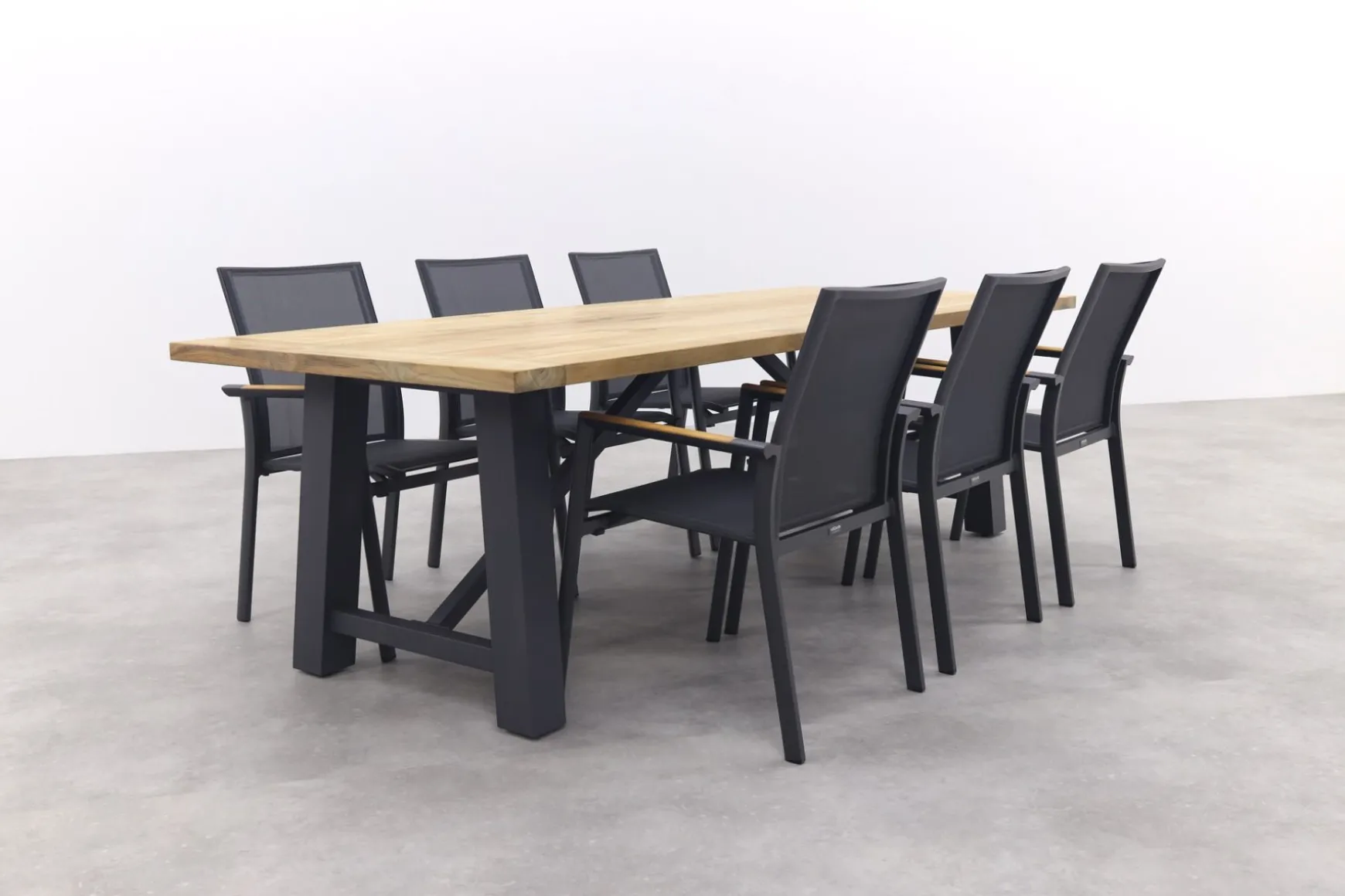 Utah/Keltex tuinset-teak/aluminium-antraciet-265x101 cm.