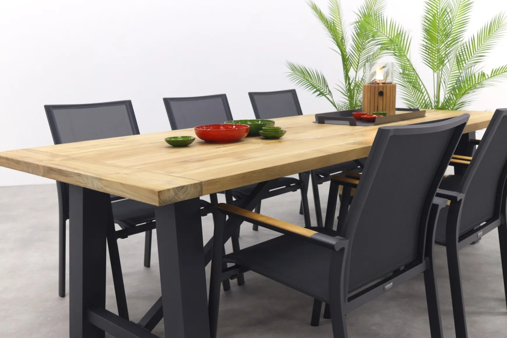 Utah/Keltex tuinset-teak/aluminium-antraciet-265x101 cm.