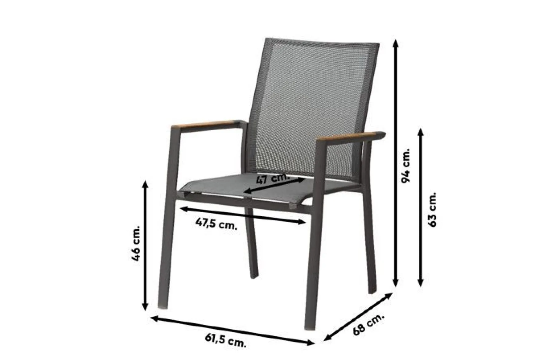 Utah/Keltex tuinset-teak/aluminium-antraciet-265x101 cm.