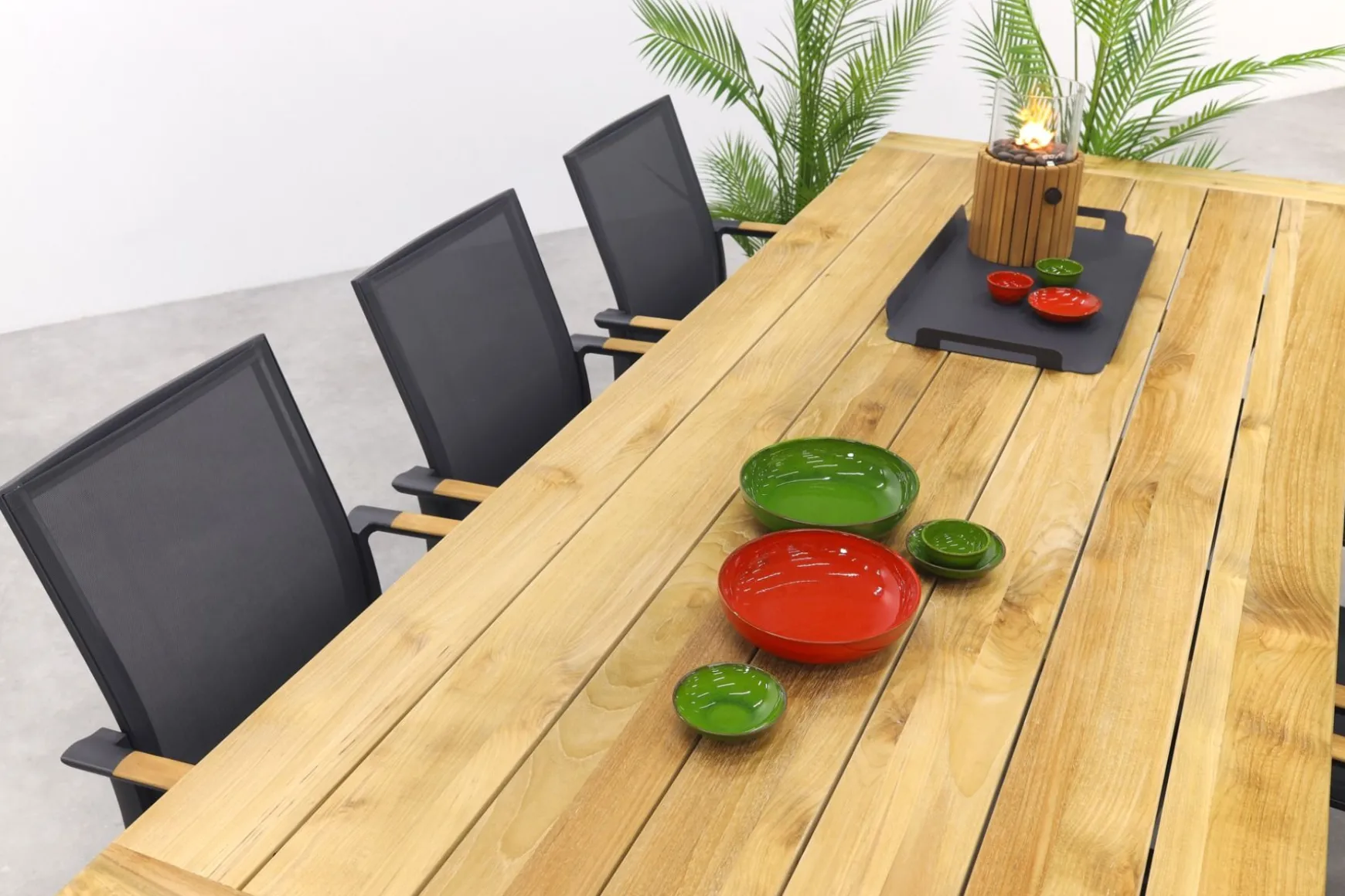 Utah/Keltex tuinset-teak/aluminium-antraciet-265x101 cm.